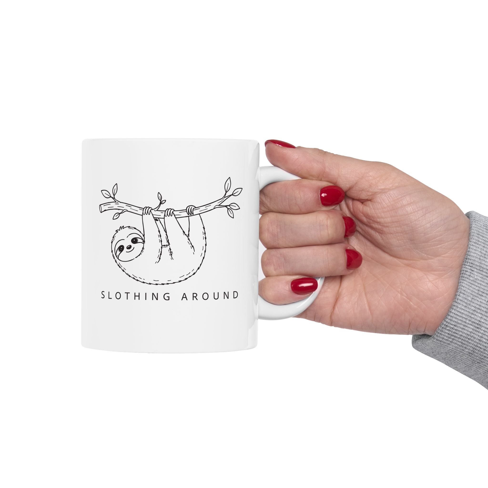 'Slothing Around' - Ceramic Coffee Cup