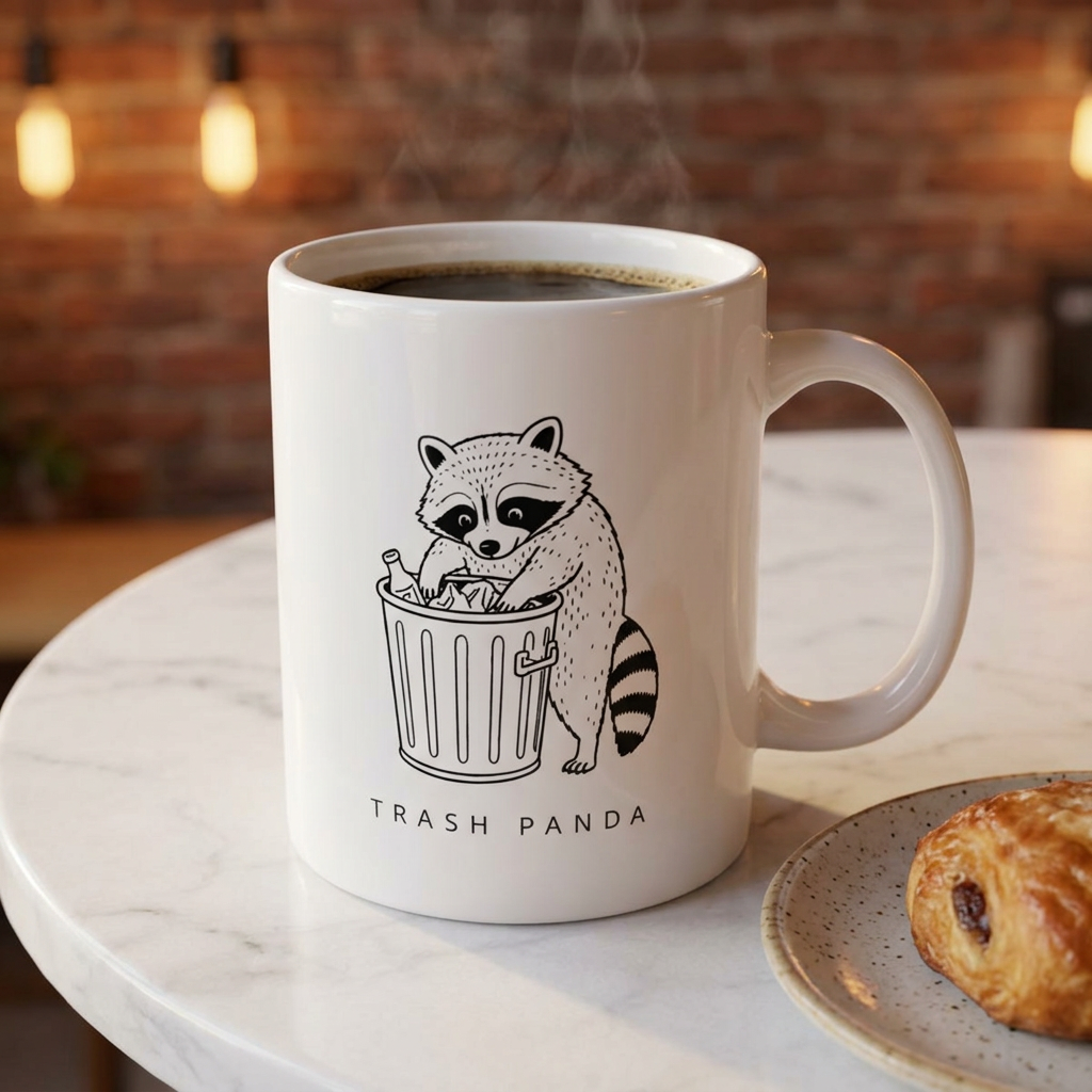 'Trash Panda' - Ceramic Coffee Cup