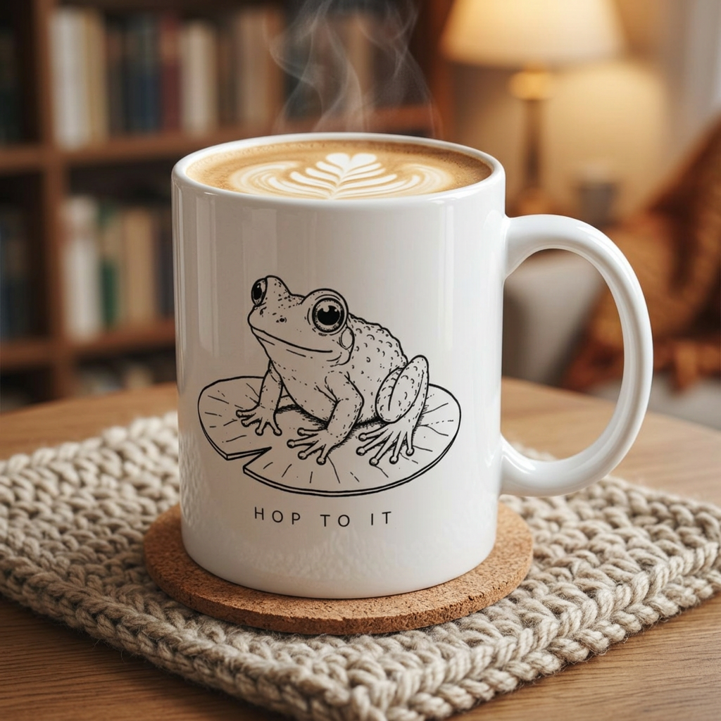 'Hop To It' - Ceramic Coffee Cup