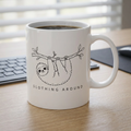 'Slothing Around' - Ceramic Coffee Cup