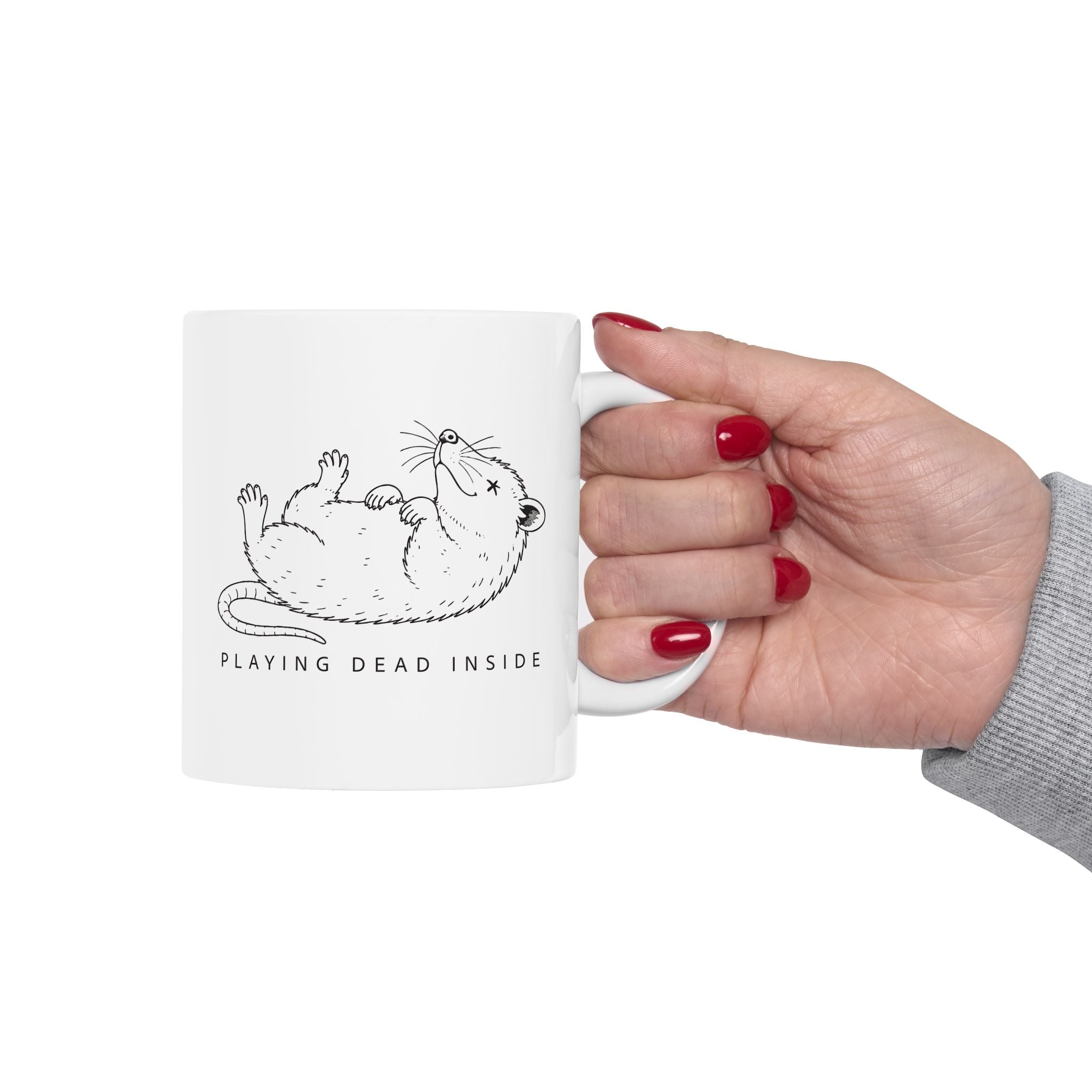 'Playing Dead Inside' - Ceramic Coffee Cup